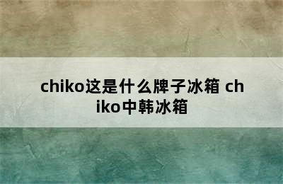 chiko这是什么牌子冰箱 chiko中韩冰箱